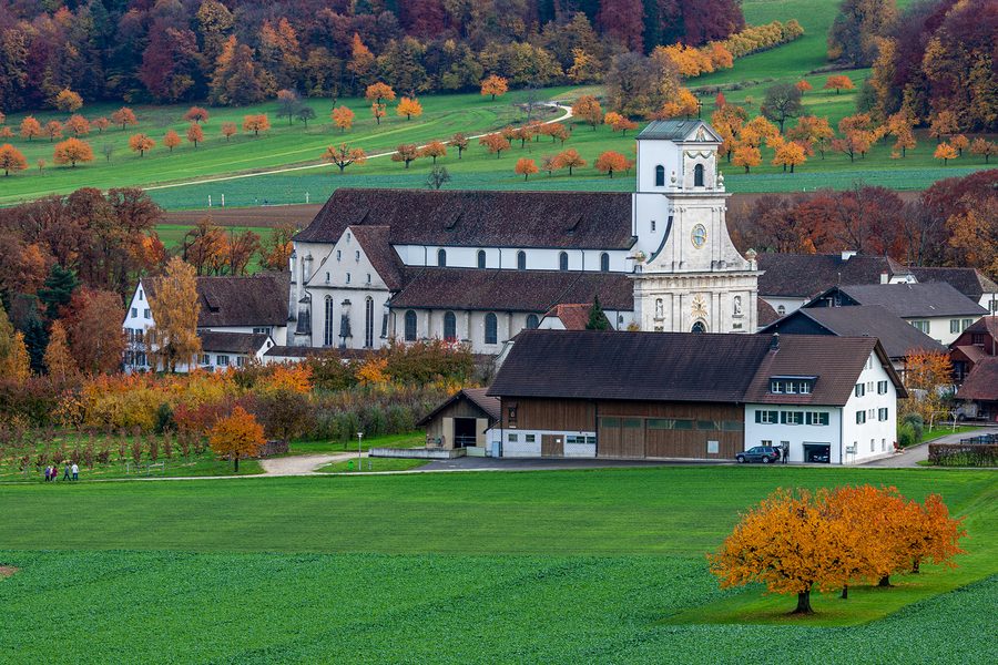 Mariastein Monastery near Metzerlen in the canton of Solothurn