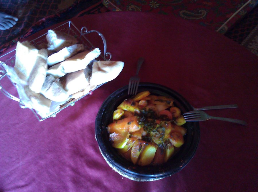 Tajine for lunch in Zagora, Morocco
