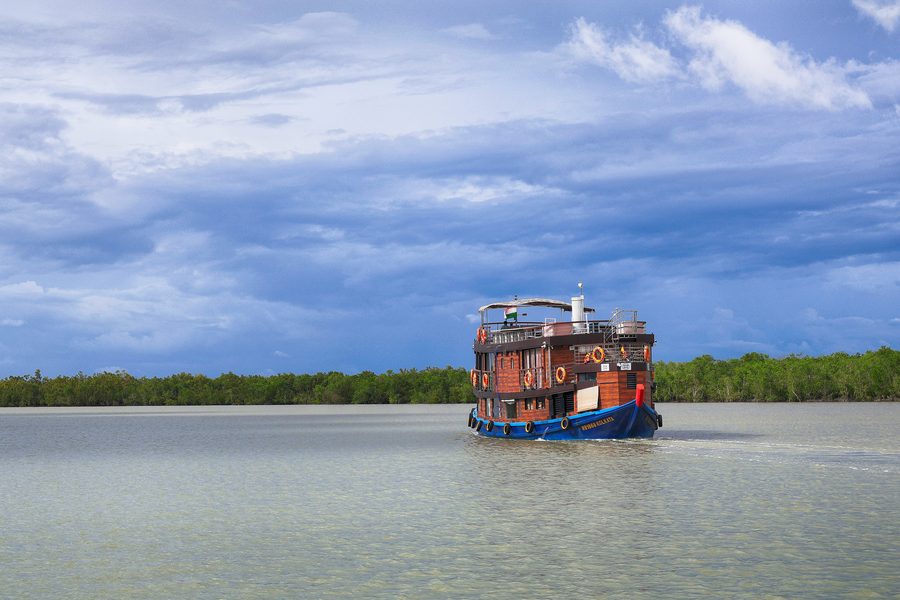Tourist boat in the Sundarbans, West Bengal, India