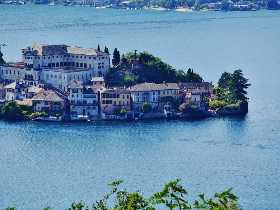 View from the Sacro Monte di Orta onto the island of San Giulio