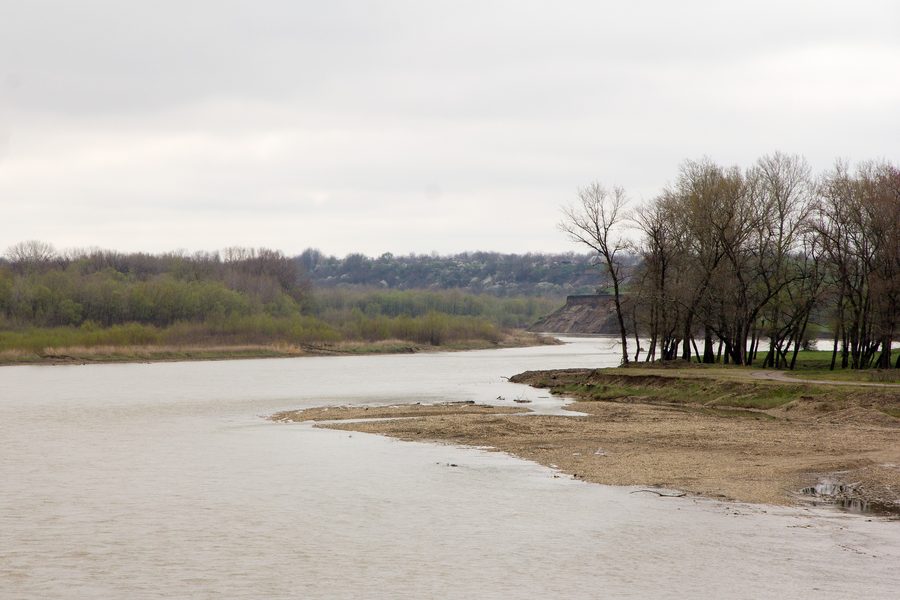 Kuban River near Uspenskoye in Krasnodar Krai