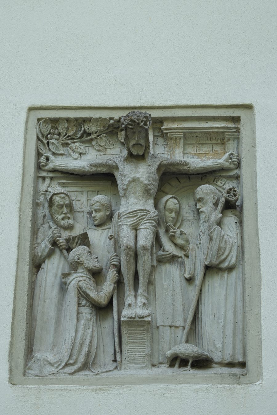 Ottilien Chapel of St. Ottilien Archabbey in Eresing with relief on the north side