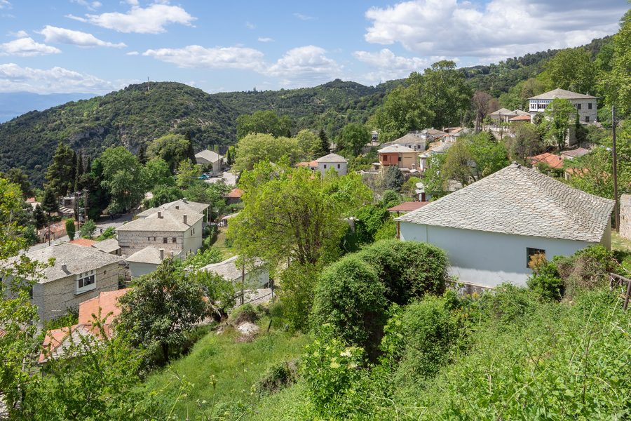 View of the traditional village of Vizitsa on Pelion