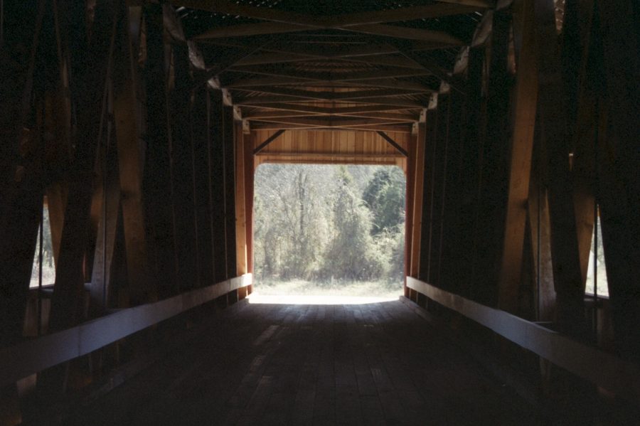 Covered James Bridge over the Muscatatuck River near Lovett in Jennings County