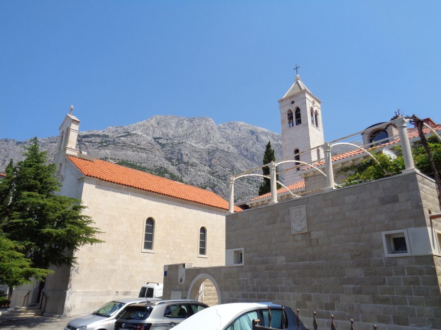 Side view of the Church of St. Nicholas in Baška Voda