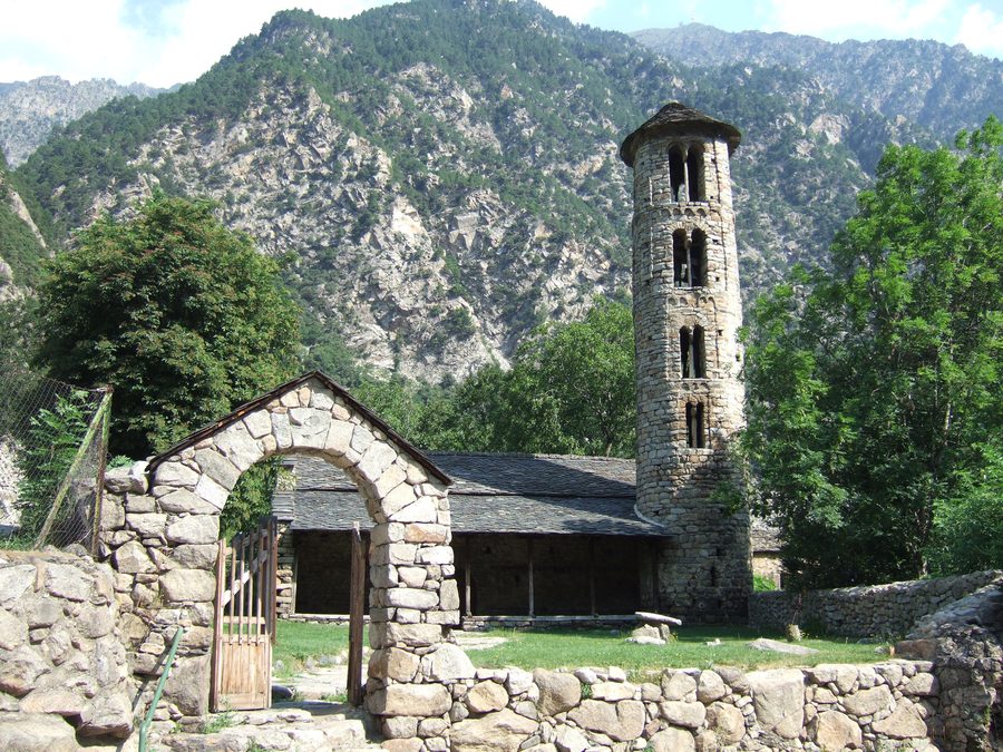 Romanesque church ensemble of Santa Coloma d’Andorra with bell tower