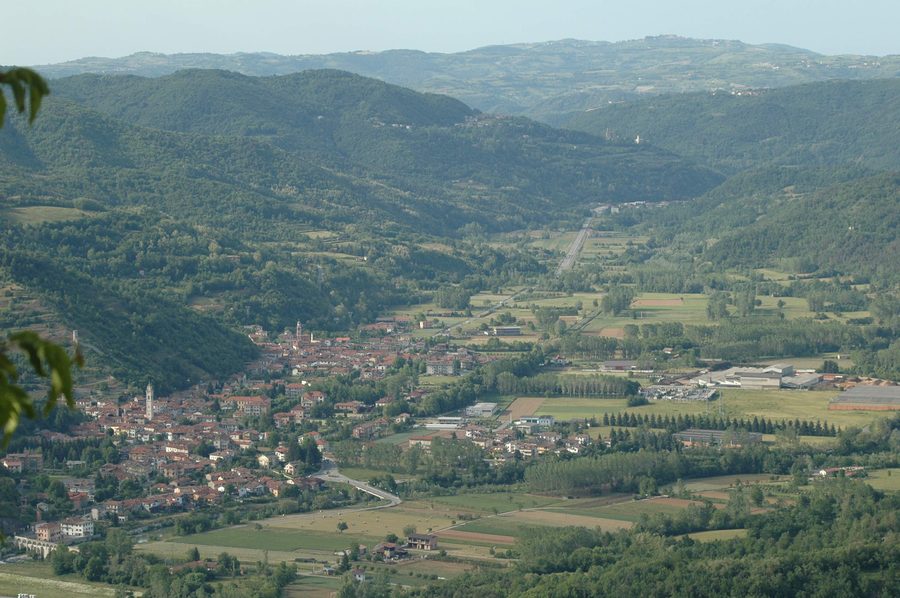 View of Bagnasco, in the province of Cuneo, from the chapel of Santa Giulitta