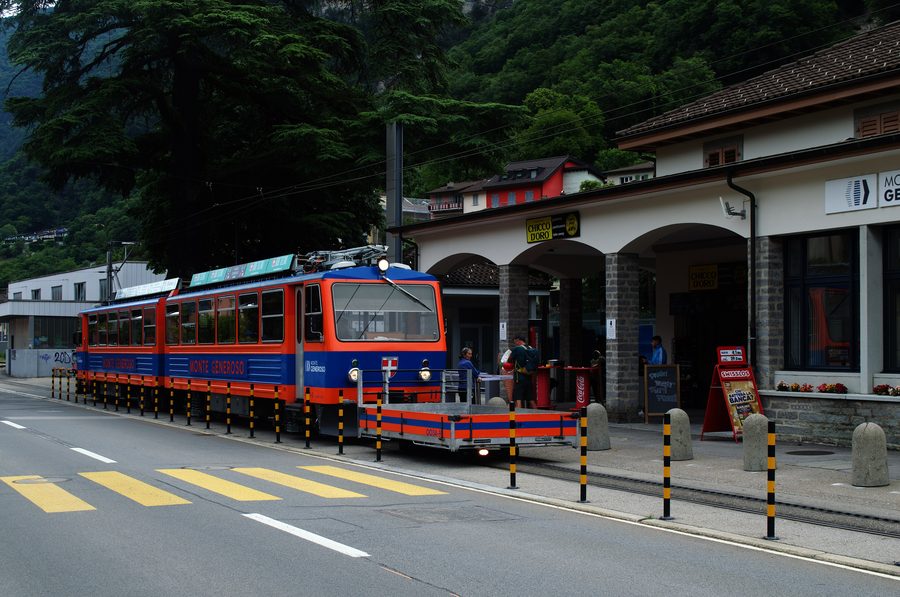 Monte Generoso railway before departure in Capolago