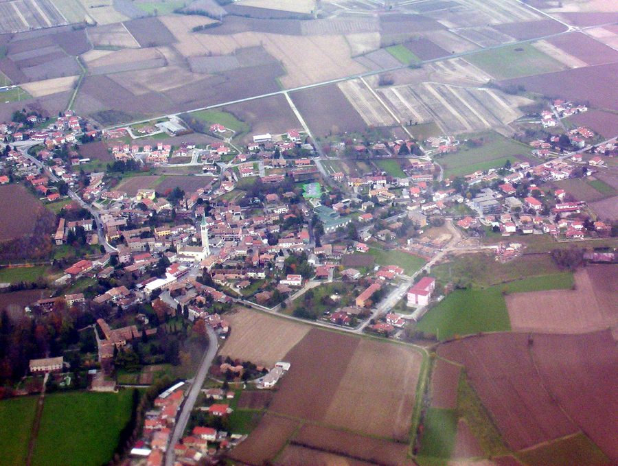 Aerial view of Ruda (UD), Italy