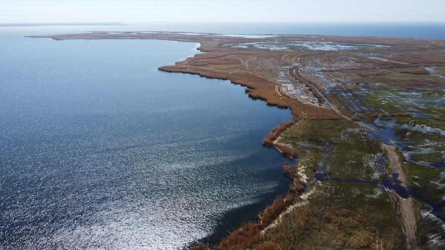 Southern tip of the Rów Peninsula on the island of Wolin with the Szczecin Lagoon in the background