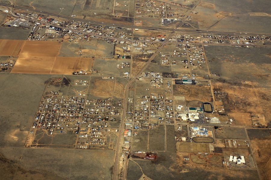 Aerial view of Moriarty in New Mexico
