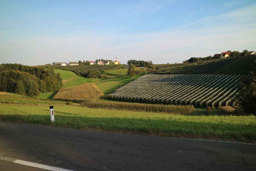 Langegg near Graz with gentle hilly countryside