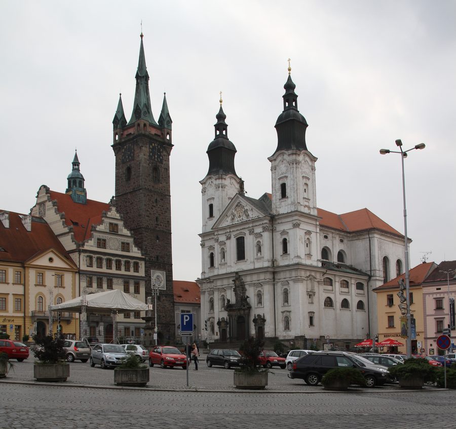 Market square of Klatovy in the Czech Republic