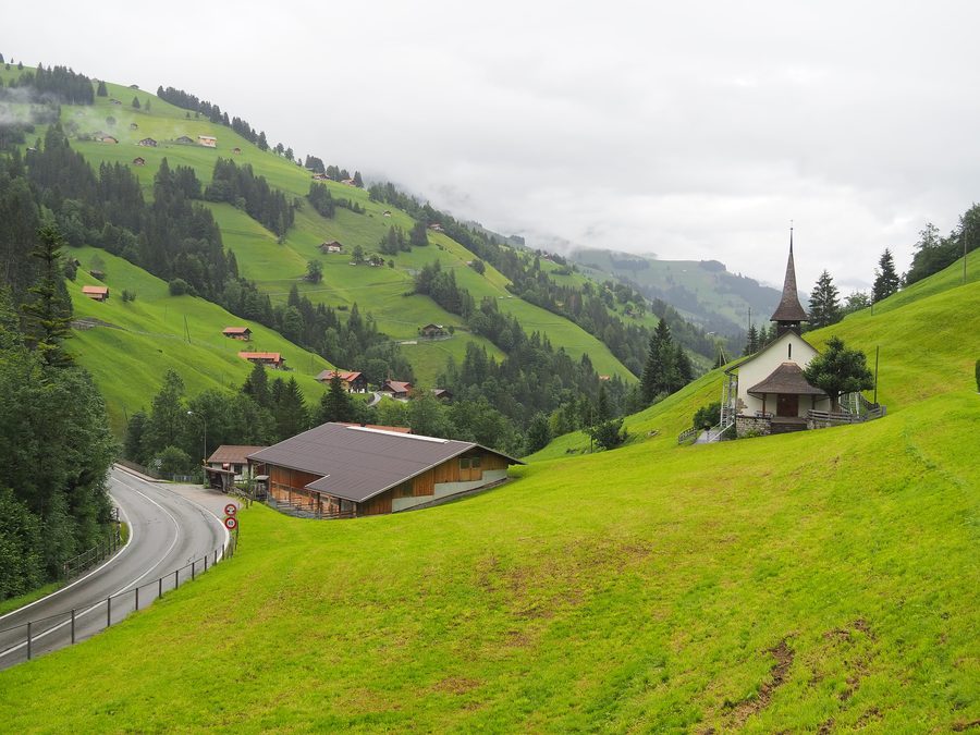 View of Achseten with the Reformed Church