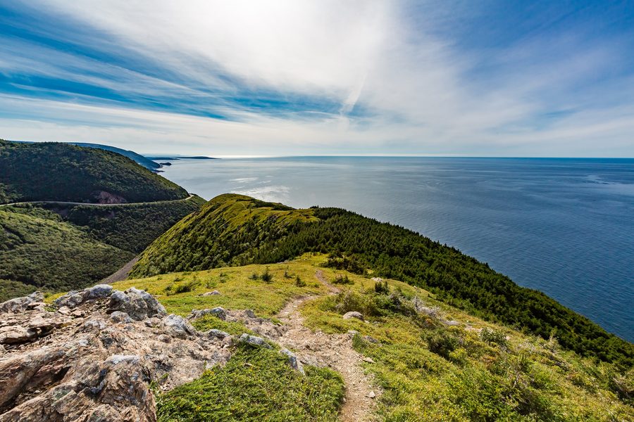 View of the Cabot Trail from the Skyline Trail in Cape Breton Highlands National Park