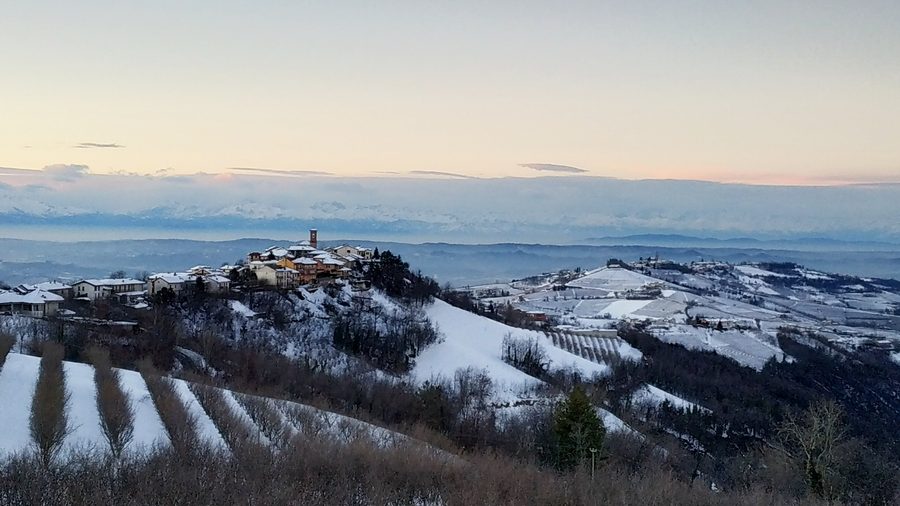 View of Montelupo Albese in Piedmont
