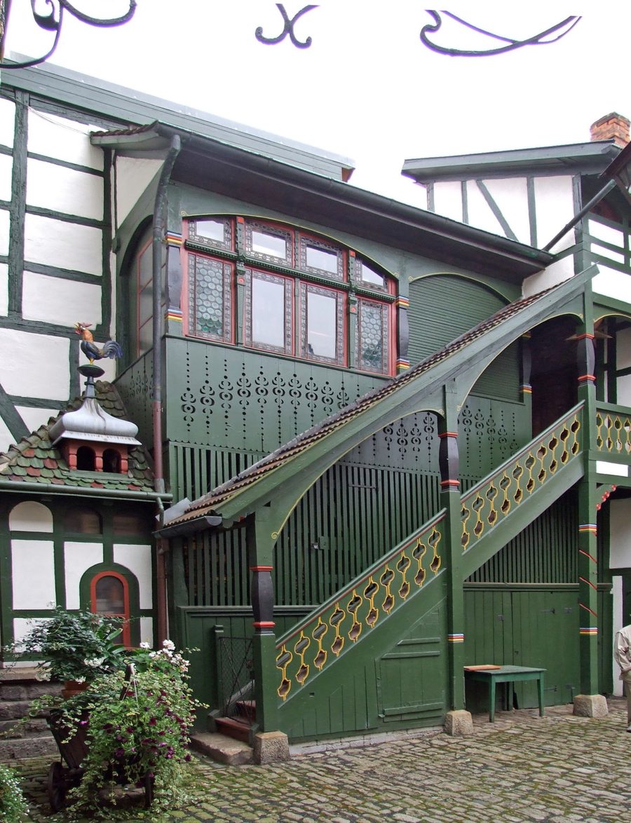 Historic half-timbered house from 1596 in Meiningen