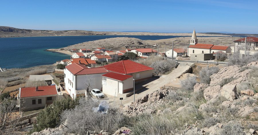 Zubovići on the island of Pag in Croatia, view from the east
