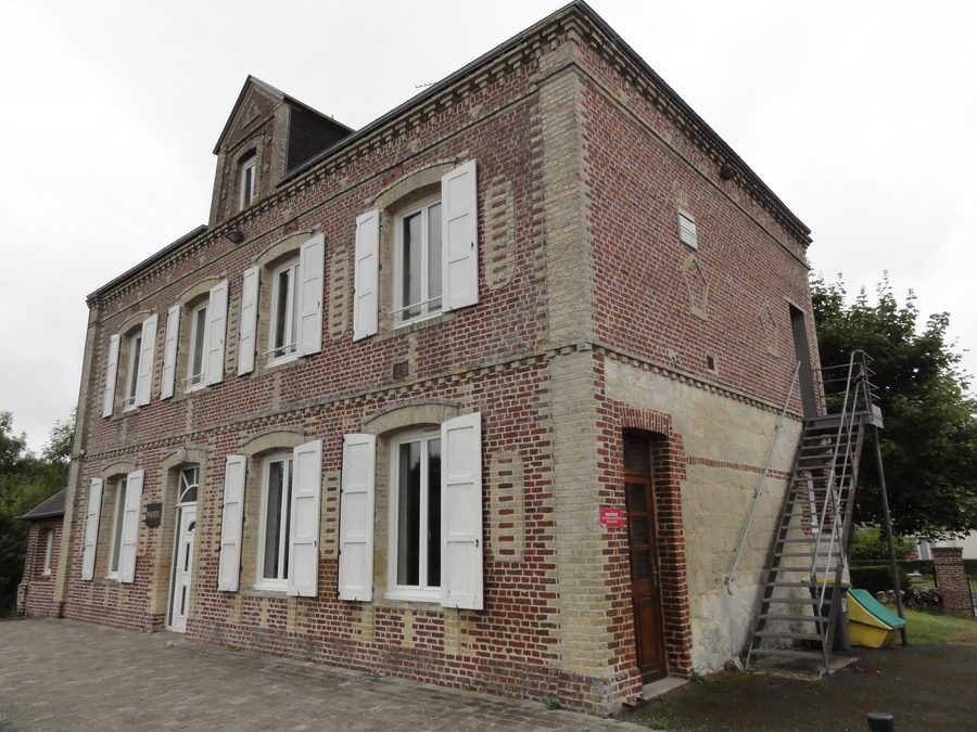 Town hall and library of Mentheville in the Seine-Maritime department