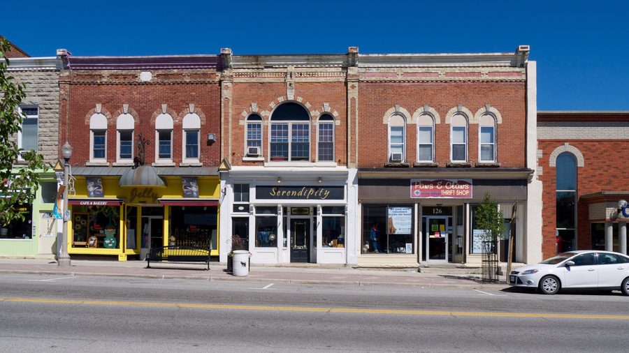 Buildings along Main Street in Shelburne, Ontario