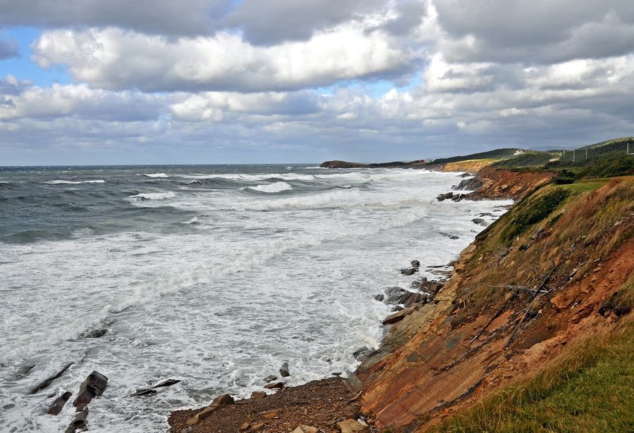 Coastal landscape on the northwestern coast of Cape Breton in Inverness County between Whale Cove and Margaree