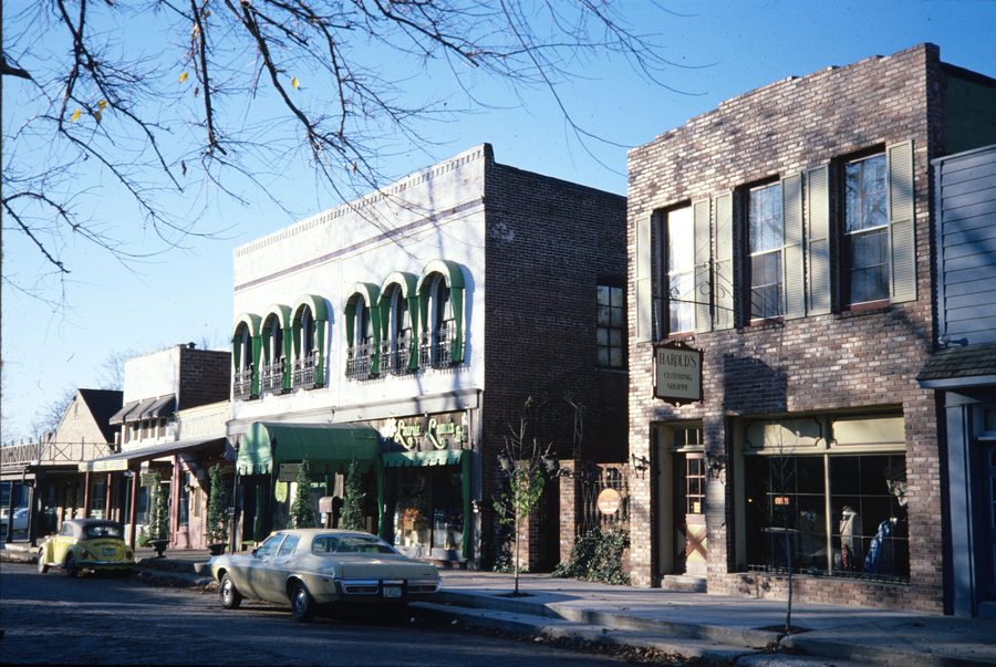 Brick commercial buildings on North Main Street in Zionsville, Indiana