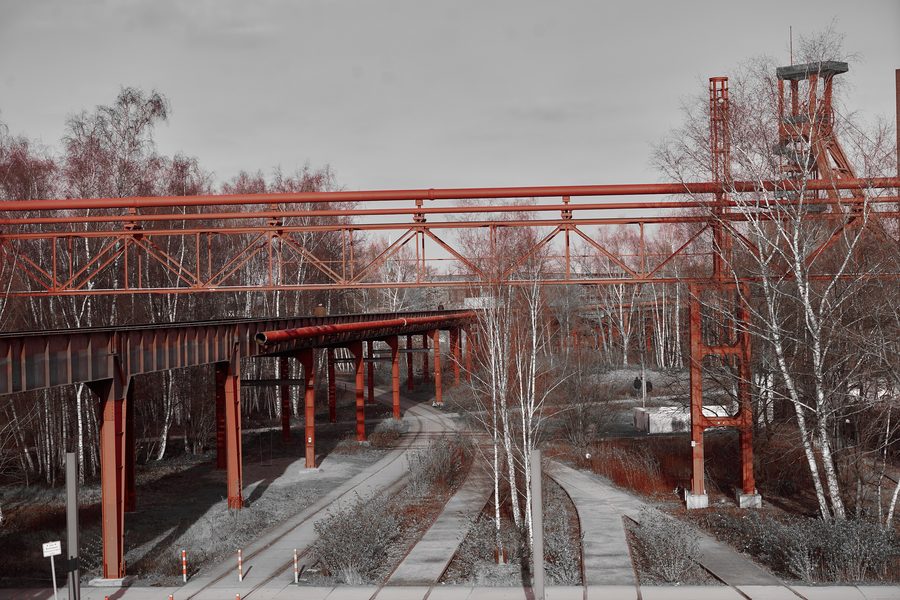 Rail overpass on the grounds of the Zollverein mine in Essen