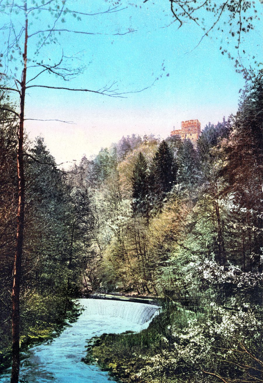 Deutschlandsberg Castle above the Laßnitz, with tower and side wing over the wooded slope