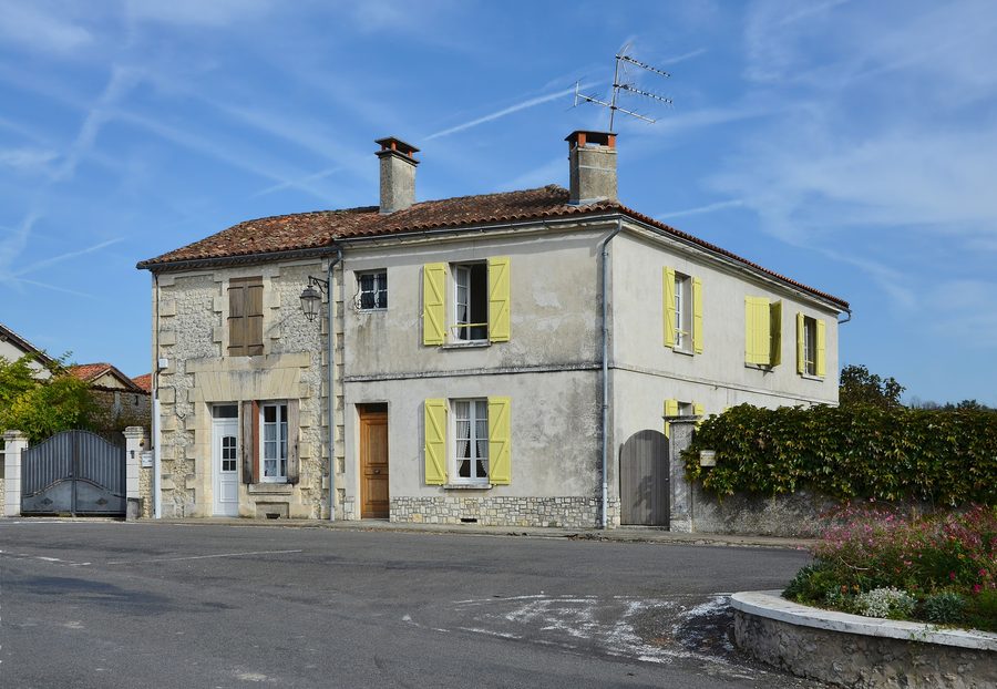 Traditional village house on the D 24 road in Salles-Lavalette in the Charente department
