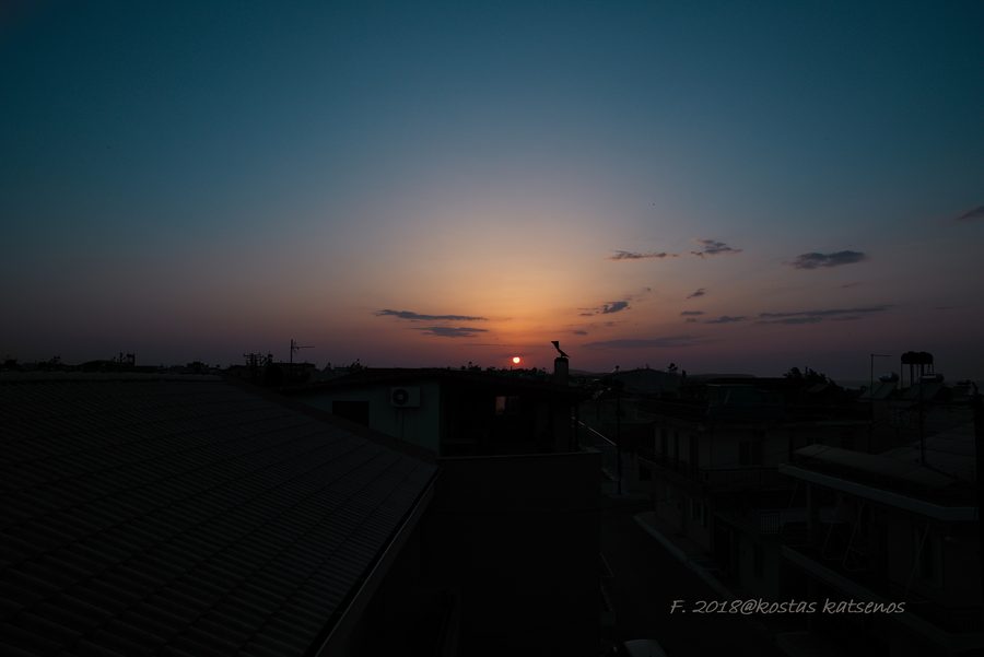 Sunset in Kato Achaia in West Achaia