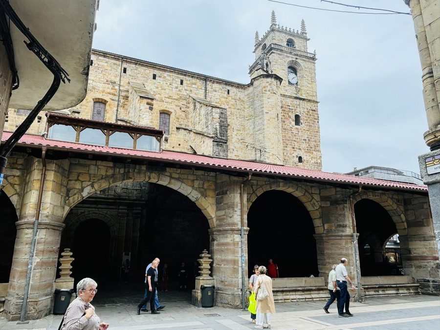 Southern facade of the Basilica of Santa MarÃa in Uribarri in Durango