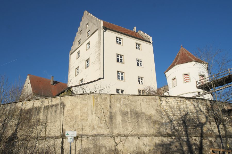 Scheer Castle in the historic town center of Scheer in the Sigmaringen district