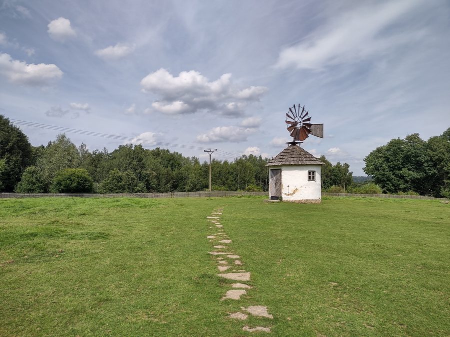 Windmill in the lively open-air museum of Jindřichovice pod Smrkem