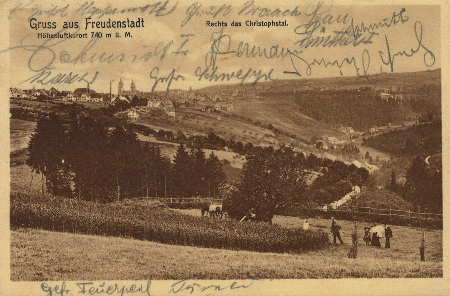 Town view of Freudenstadt with Christophstal