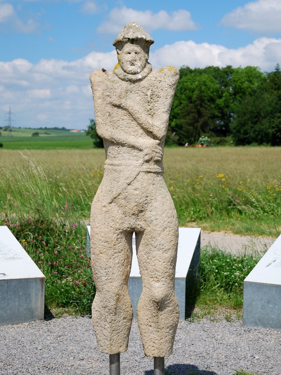Replica of the Warrior of Hirschlanden at the archaeological find site