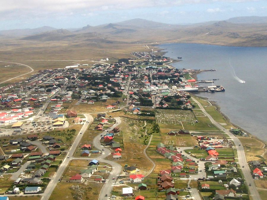 Aerial view of Port Stanley