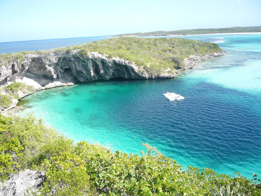 Dean's Blue Hole on Long Island, Bahamas