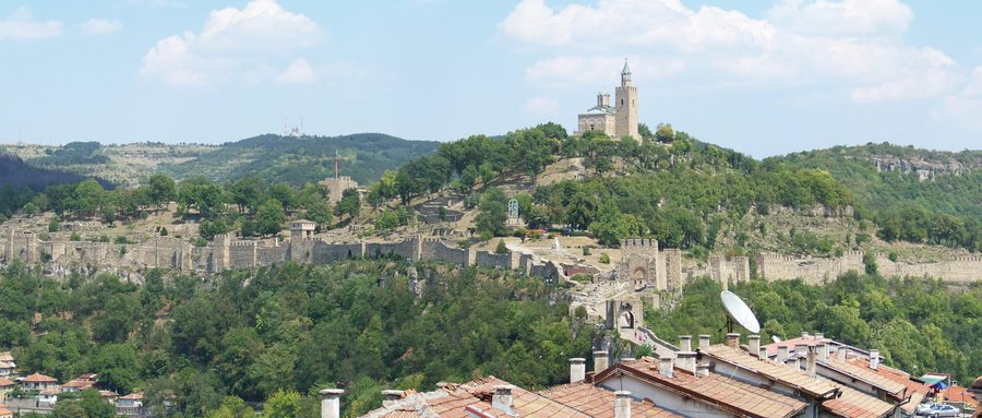 Panoramic view of Tsarevets Fortress in Veliko Tarnovo, Bulgaria