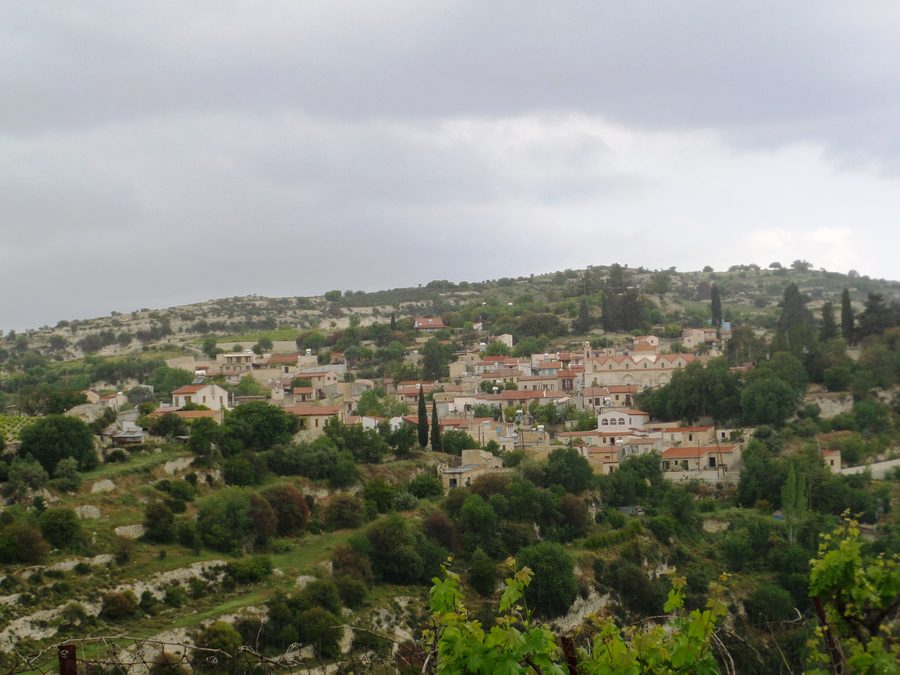 View of Vasa Koilaniou in the hilly landscape of the Limassol District