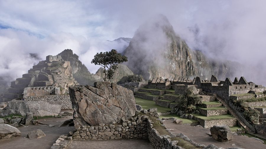 Ruins of Machu Picchu in the Peruvian Andes