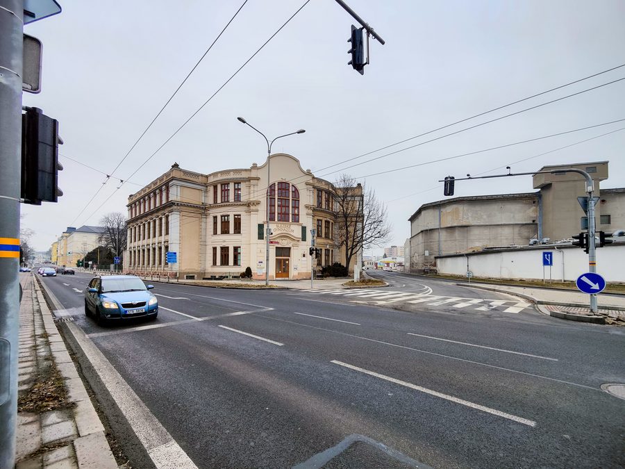 Street scene in Opava in Okres Opava, Czech Republic