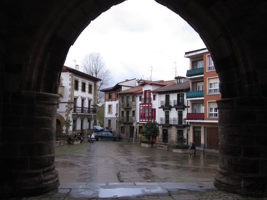 Historic old town of Plentzia with closely built houses