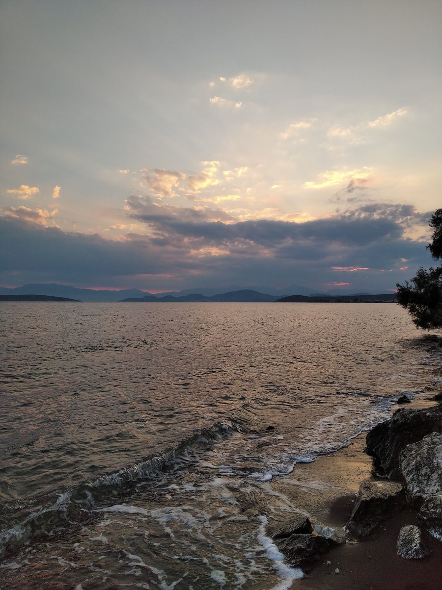 Sunset over Kantia Beach in Argolis