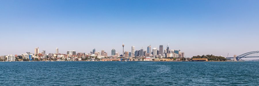 Sydney skyline with a view of the city centre.