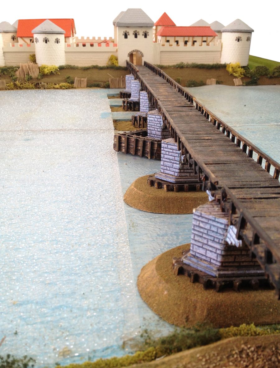 Model of a Roman bridge in the Ceuclum Museum in Cuijk
