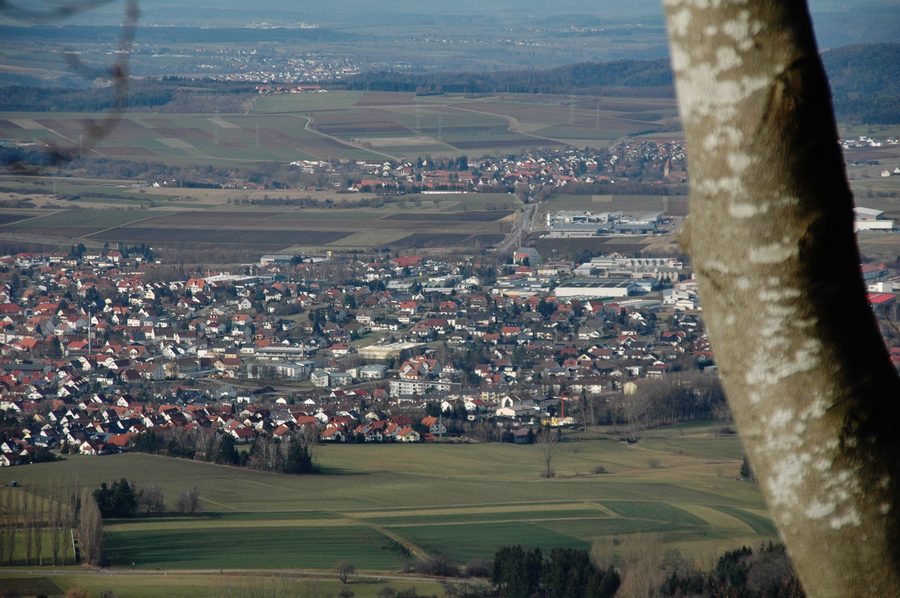 View over Bisingen from the Albtrauf