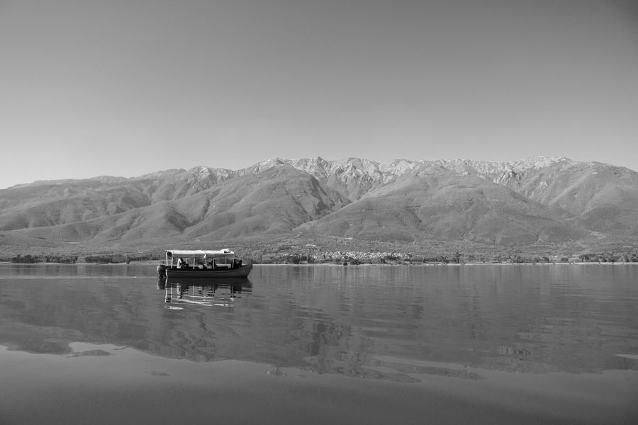 Lake Kerkini with mountain landscape in the background