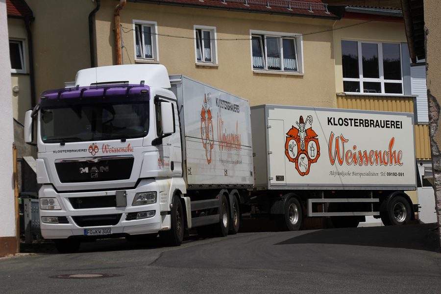 Truck in front of Weißenohe Monastery Brewery