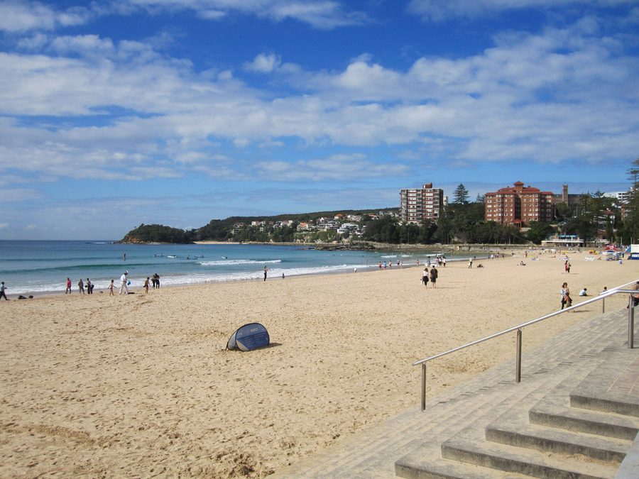 Manly Beach on the coast of Manly in New South Wales
