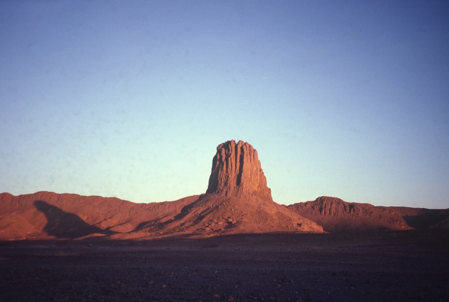 Rock landscape in the Ahaggar in the Algerian Sahara